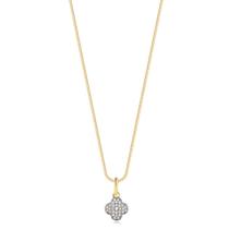 Colar Trevo Zircônia Cravejado Folheado A Ouro 18k