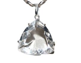 Colar Trillion Pedra Cristal Prata 950 Cachinha e Garra Colar Trillion Pedra Cristal Prata 950 Cachinha e Garra
