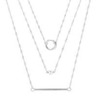 Colar Triplo Armem Rr Bijoux Banho Prata Delicado