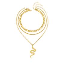 Colar Triplo Cobra - Banhado em Ouro 18k