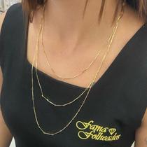 Colar Triplo Folheado A Ouro Antialergio Colar Triplo Folheado A Ouro Antialergio