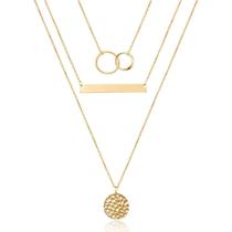 Colar Turandoss Dainty Interlocking Circles banhado a ouro 14K Colar Turandoss Dainty Interlocking Circles banhado a ouro 14K