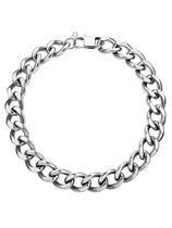 Colar U7 Chunky Cuban Link Chain Prateado em Aço Inoxidável