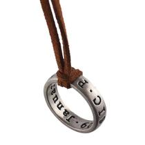 Colar Uncharted 4 Nathan Drake Ring para homens com cordão de couro