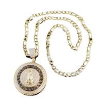 Colar Unissex Com Pingente De Roleta Giratória Banhado a Ouro, Corrente Figaro De 60cm Para Homens E