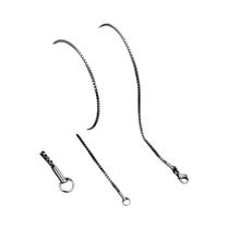 Colar Unissex De Aço Inoxidável Com Corrente Box, 1.5-3mm De Espessura, Ajustável De 18-24 Polegadas