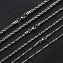 Colar Unissex de Aço Inoxidável - Corrente Torcida 2-6mm - 16-30"