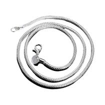 Colar Unissex De Prata Esterlina 925 Com Corrente De Osso De Cobra De 3MM, 16-30 Polegadas, Joia De Colar Unissex De Prata Esterlina 925 Com Corrente De Osso De Cobra De 3MM, 16-30 Polegadas, Joia De