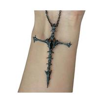 Colar Unissex Gótico Punk Com Pingente De Cruz Acessório De Moda Retrô Para Festivais E Festas Hip