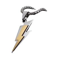 Colar Unissex Punk Hip Hop De Aço Inoxidável Com Pingente Duplo Relâmpago Joia Para Festas Rock E Colar Unissex Punk Hip Hop De Aço Inoxidável Com Pingente Duplo Relâmpago Joia Para Festas Rock E