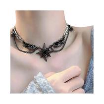 Colar Unissex Y2K Preto Com Zircônia Gótica Punk Para Mulheres E Meninas, Joia Para O Dia a Dia E