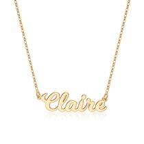 Colar Ursteel Claire, Colar Personalizado com Placa de Nome Claire Banhado a Ouro 14K para Mulheres Colar Ursteel Claire, Colar Personalizado com Placa de Nome Claire Banhado a Ouro 14K para Mulheres