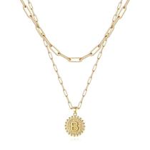 Colar Ursteel em camadas banhado a ouro 14K ajustável 18 cm