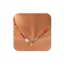 Colar Ursteel Initial Beaded Choker 38 cm dourado e prata Colar Ursteel Initial Beaded Choker 38 cm dourado e prata