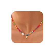 Colar Ursteel Initial F Beaded Choker 36cm Colar Ursteel Initial F Beaded Choker 36cm