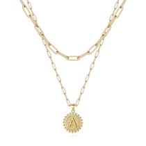 Colar Ursteel Initial Letter A Banhado a Ouro 14K 18cm Colar Ursteel Initial Letter A Banhado a Ouro 14K 18cm