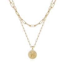 Colar Ursteel Initial N 14K banhado a ouro em camadas de 18 cm