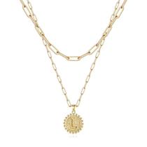 Colar Ursteel L Initial banhado a ouro 14K em camadas de 18 cm