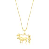 Colar Vaca com Bezerro em Corrente Veneziana Revestido em Ouro Colar Vaca com Bezerro em Corrente Veneziana Revestido em Ouro