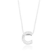 Colar Veneziana 1,2mm 45cm com Letra Passante Cravejada Banhado a Prata