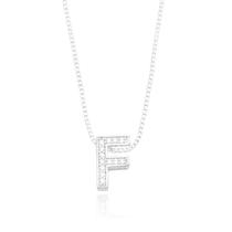 Colar Veneziana 1,2mm 45cm com Letra Passante Cravejada Banhado a Prata