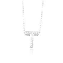 Colar Veneziana 1,2mm 45cm com Letra Passante Cravejada Banhado a Prata