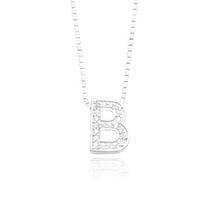 Colar Veneziana 1,2mm 45cm com Letra Passante Cravejada Banhado a Prata