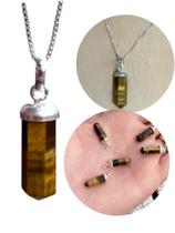 Colar Veneziana 45CM Pedra Natural Olho De Tigre E Prata 925 Rf. 1351 Colar Veneziana 45CM Pedra Natural Olho De Tigre E Prata 925 Rf. 1351