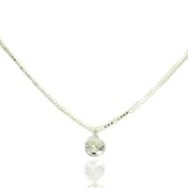 Colar Veneziana 45cm Ponto Luz Redondo Zirconia Prata 925 Colar Veneziana 45cm Ponto Luz Redondo Zirconia Prata 925