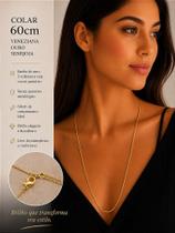 Colar Veneziana 60cm com Alongadora Extensora e Fecho de Latão - Bitola 0,80mm - Banho de Ouro com Verniz Italiano - 1 Unidade Colar Veneziana 60cm com Alongadora Extensora e Fecho de Latão - Bitola 0,80mm - Banho de Ouro com Verniz Italiano - 1 Unidade
