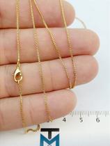 Colar Veneziana 80cm com Alongadora Extensora e Fecho em Latão - Bitola 0,80mm - Banho de Ouro 2 Milésimos com Verniz Italiano - 1 Unidade