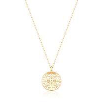 Colar Veneziana Alongada 60cm São Bento Vazado Banhado a Ouro 18K