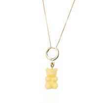 Colar veneziana c/ pingente urso amarelo Colar veneziana c/ pingente urso amarelo
