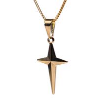 Colar Veneziana com pingente de Cruz banhado a ouro 18k