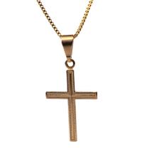 Colar veneziana com pingente de Cruz banhado a ouro 18k