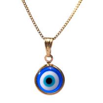 Colar veneziana com pingente de olho Grego banhado a ouro 18k