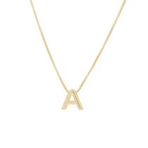 Colar veneziana com pingente letra A - Banhado em ouro 18k