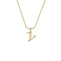 Colar veneziana com pingente letra V - Banhado em prata 925 Colar veneziana com pingente letra V - Banhado em prata 925