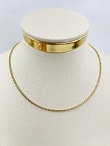 Colar Veneziana em Aço Inox Dourado - 40cm com Extensora - 1 Unidade Antialérgico