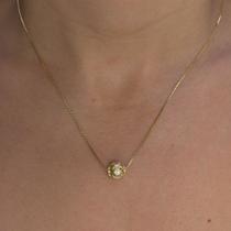 Colar Veneziana Esfera Trabalhada Banhado em Ouro 18k Colar Veneziana Esfera Trabalhada Banhado em Ouro 18k