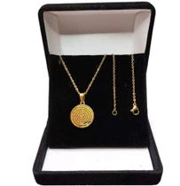 Colar Veneziana Feminino 50cm Banhado 1 Milessimo de Ouro Oração do Pai Nosso