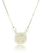 Colar Veneziana Redondo Árvore Da Vida Prata Legitima 925