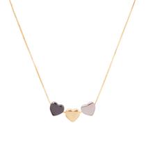 Colar Veneziana Trio de Coração folheado A Ouro 18 k Colar Veneziana Trio de Coração folheado A Ouro 18 k