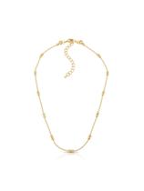 Colar Via Lessa Nysa Semijoia Detalhe de Esferas Dourado