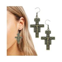Colar Vintage Com Cruz De São Francisco De Assis, Crucifixo Católico, Amuleto, Pingente De Metal,