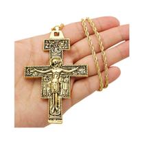 Colar Vintage Com Cruz De São Francisco De Assis, Crucifixo Católico, Amuleto, Pingente De Metal, Colar Vintage Com Cruz De São Francisco De Assis, Crucifixo Católico, Amuleto, Pingente De Metal,