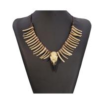 Colar Vintage De Caveira De Corvo Viking Em Casca De Coco, Estilo Gótico, Joia De Resina Com Dente