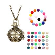 Colar Vintage Oco Com Vários Estilos, Pingente De Bola Musical, Sino De Gravidez, Locket Para Óleo