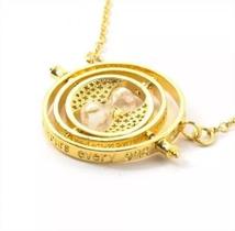 Colar Vira-Tempo Harry Potter Hermione Barato Prisioneiro de Azkaban Dourado Giratório Geek Top