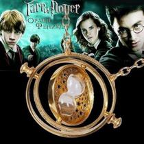 Colar Vira-Tempo Harry Potter Hermione Tributo Saga Prisioneiro de Azkaban Dourado Giratório